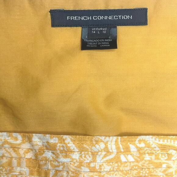 French Connection Orange Floral Square Neck Mini Dress Size 10 Ruffle Strap - Picture 6 of 16